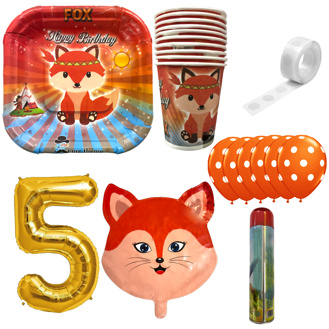 مجموعه 30 عددی تم تولد مستر تم طرح روباه کد 5