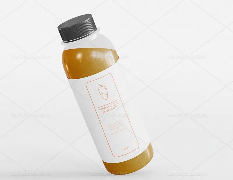موکاپ بطری آبمیوه برای طراحی تبلیغاتی | گرافیک با طعم تربچه