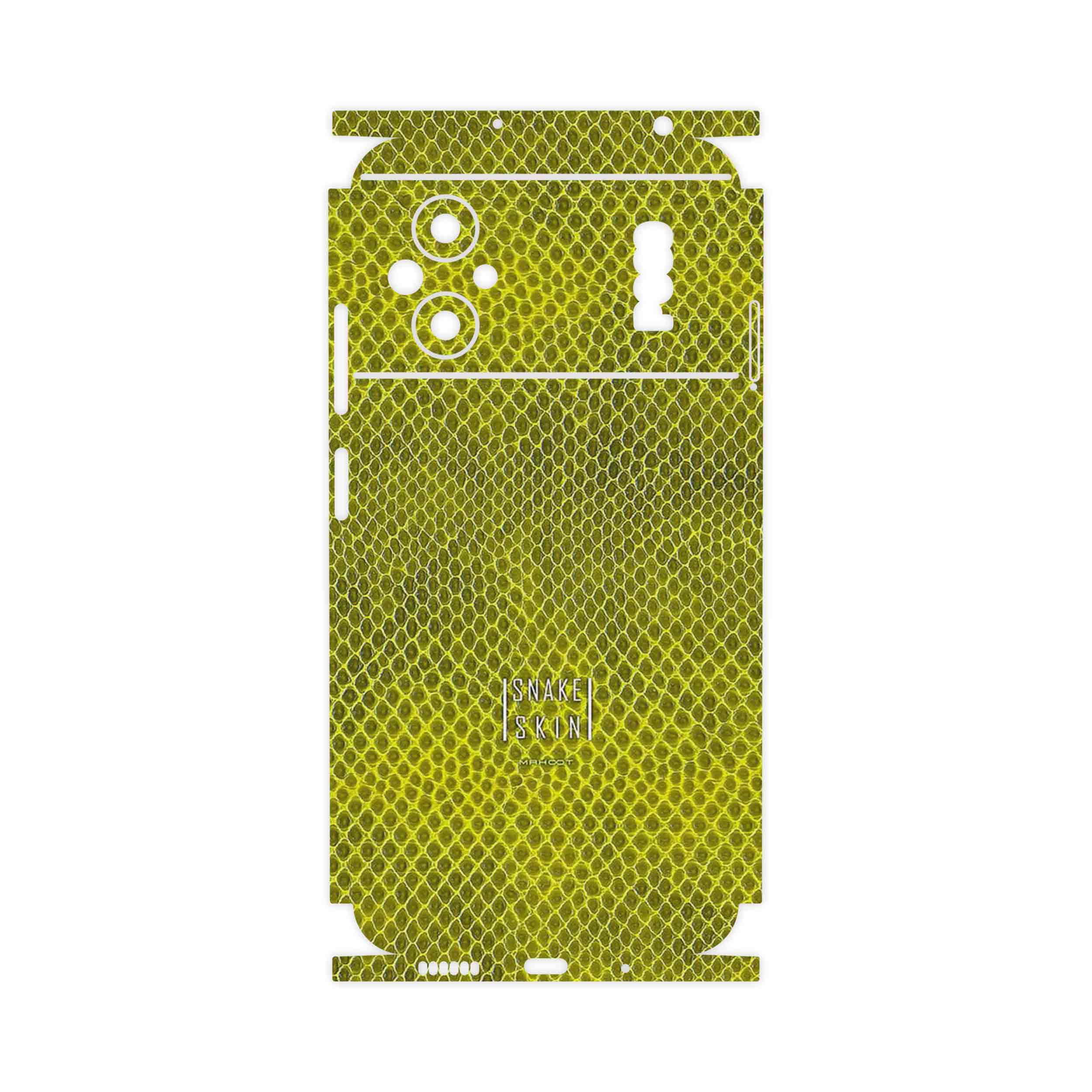 برچسب پوششی ماهوت مدل Yellow Snake Skin-FullSkin مناسب برای گوشی موبایل شیائومی Poco M5