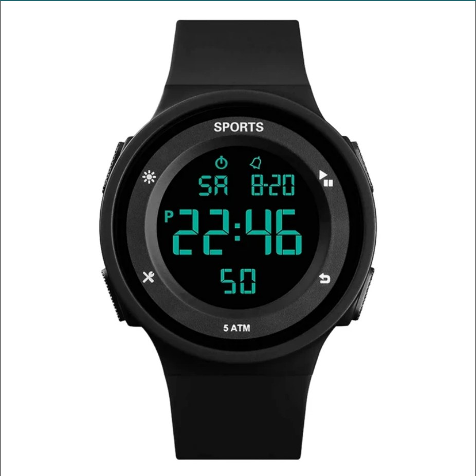 ساعت مچی دیجیتال مدل اسپرت کرنومتر دار بند سیلیکون کد 1 