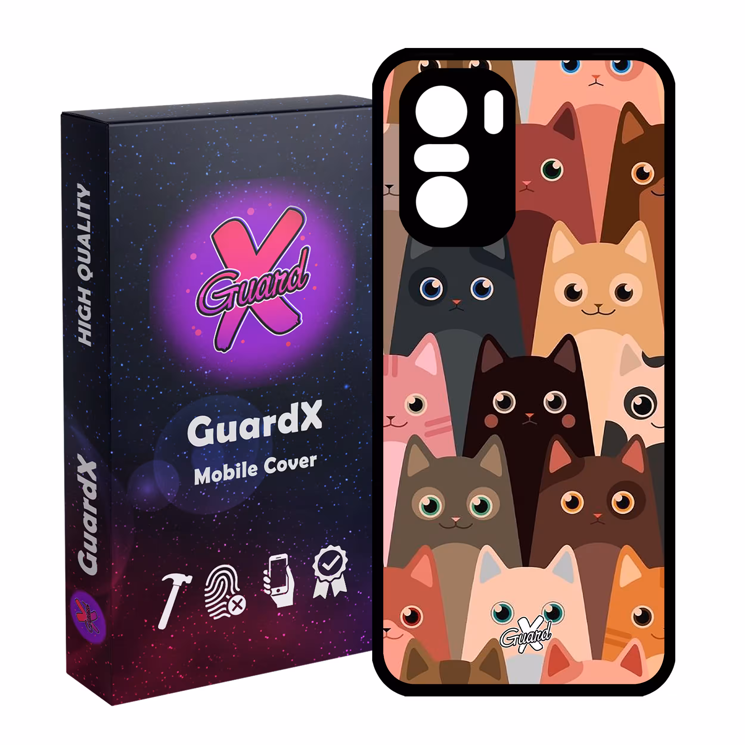 کاور گارد ایکس طرح Cat مدل Glass10067 مناسب برای گوشی موبایل شیائومی Poco F3/MI 11X/MI 11X Pro/Redmi K40/K40 Pro