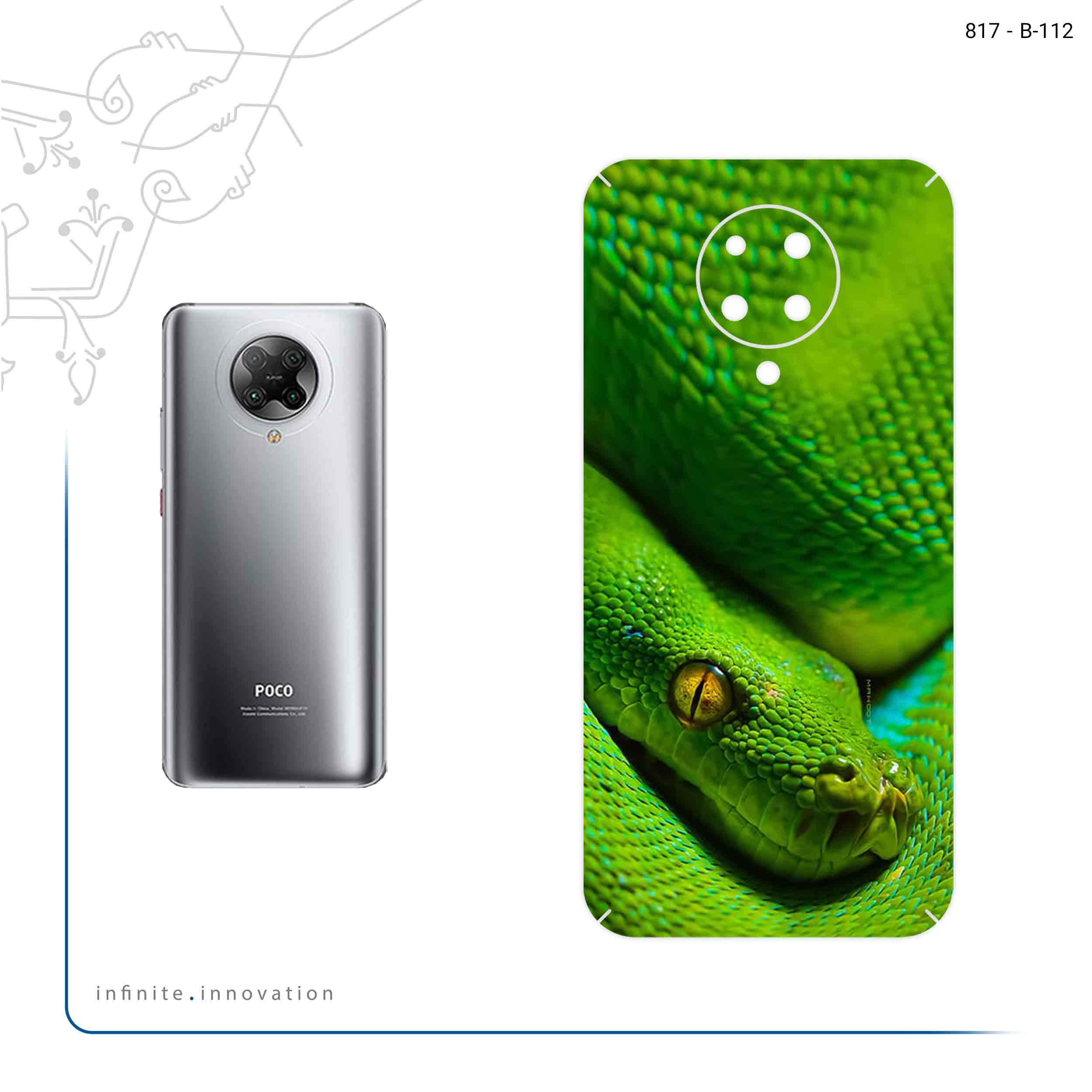 برچسب پوششی ماهوت مدل Snake مناسب برای گوشی موبایل شیائومی Poco F2 Pro