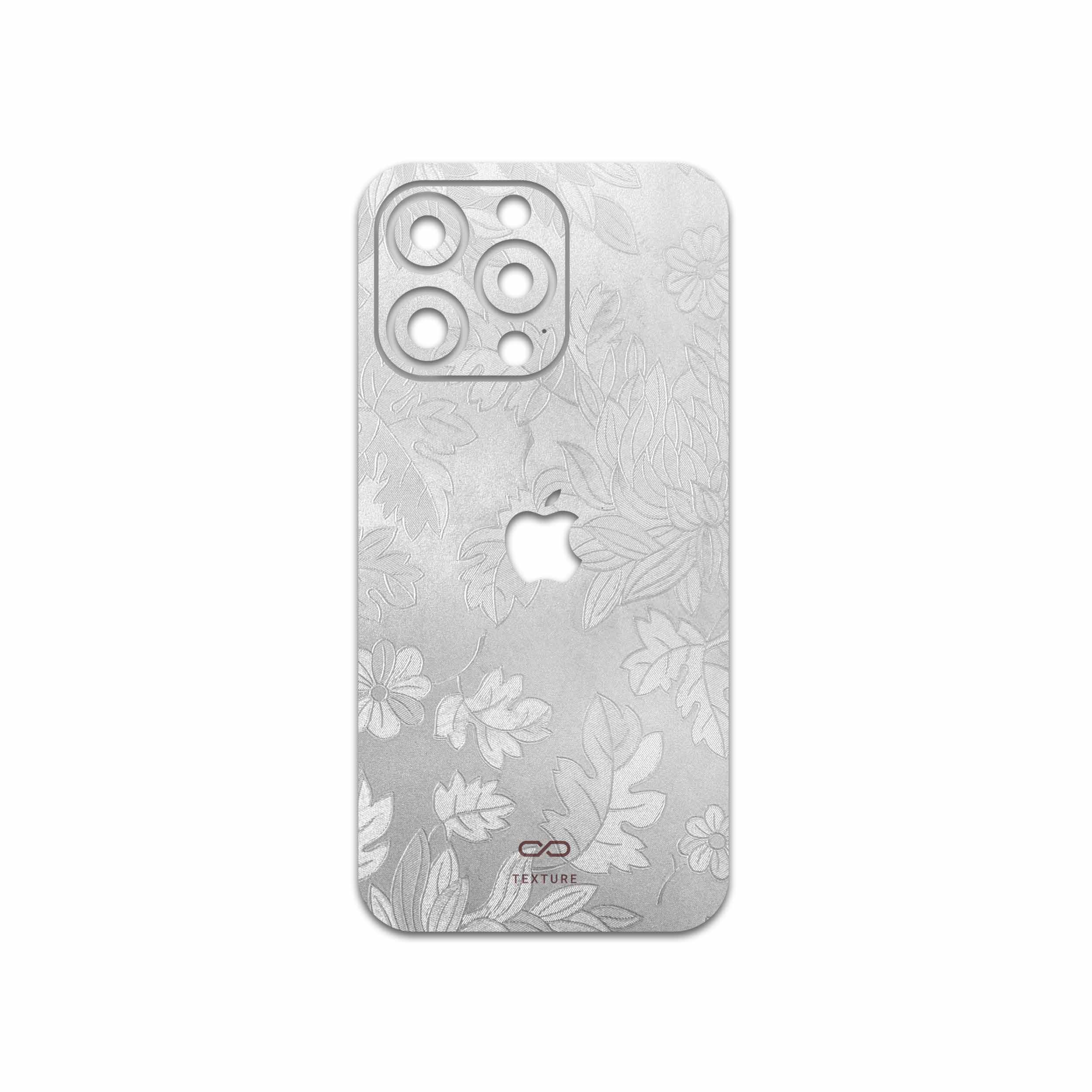 برچسب پوششی ماهوت مدل Silver-Wildflower مناسب برای گوشی موبایل اپل iPhone 13 Pro Max