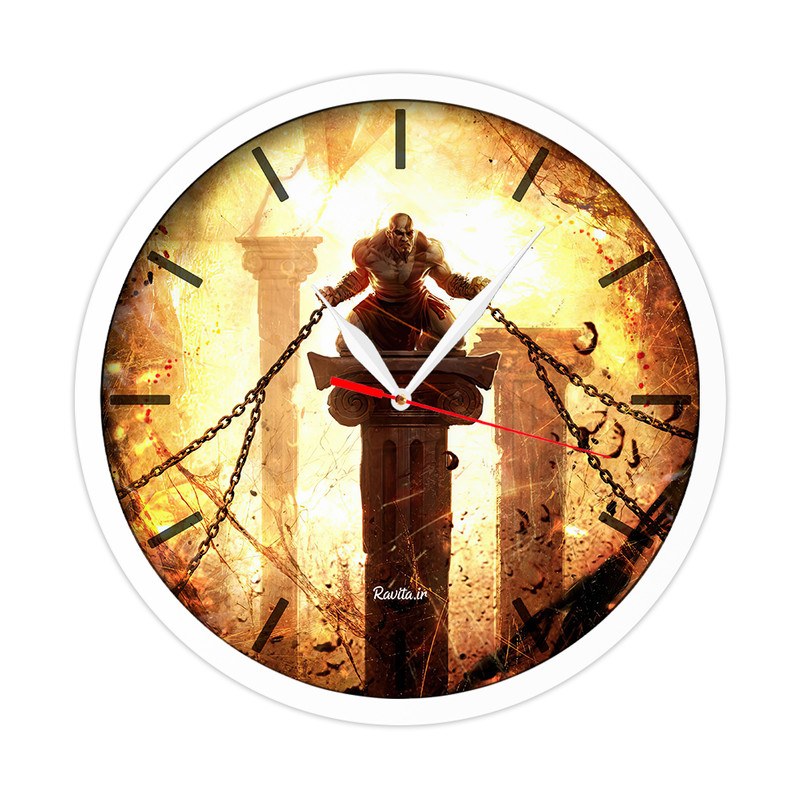 ساعت دیواری راویتا مدل گاد آف وار کد 3445 ساعت دیواری مدرن-ساعت دیواری کلاسیک