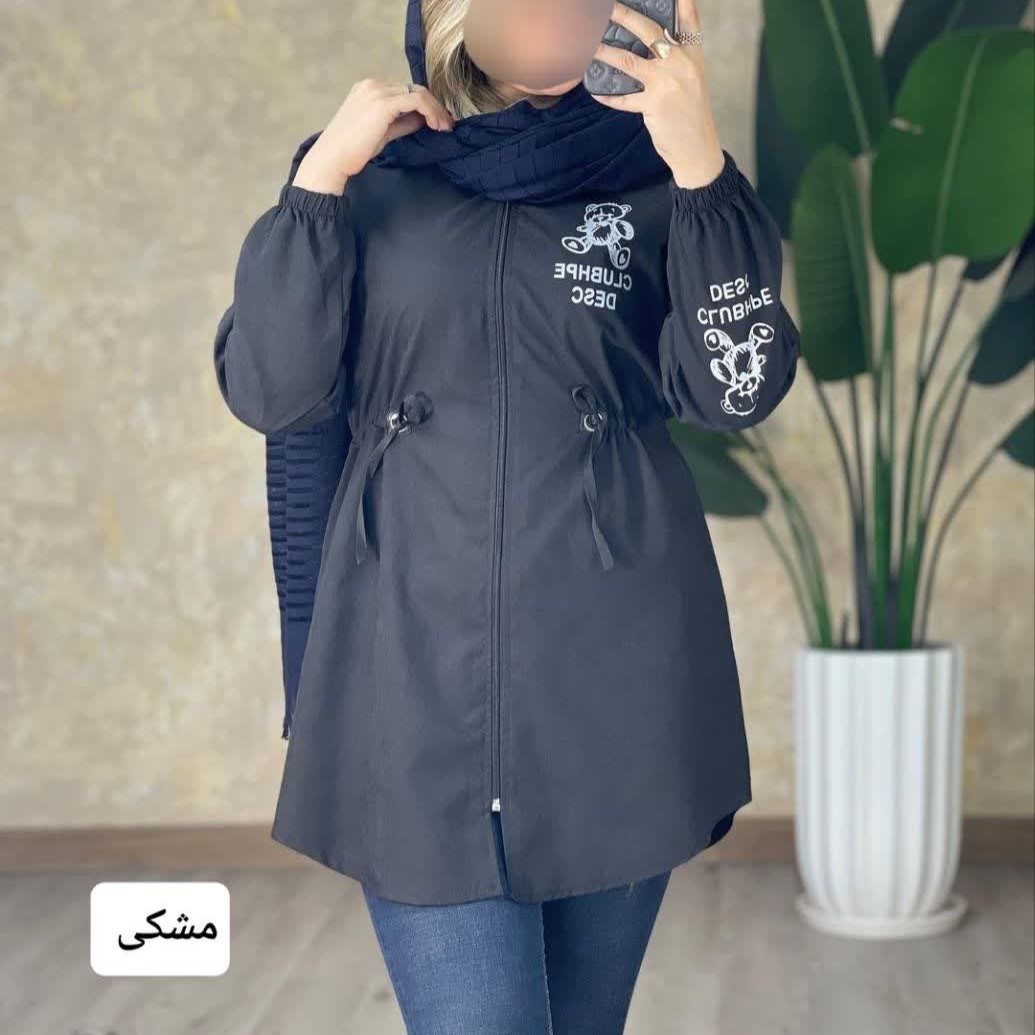 ارسال رایگان بارونی پاییزه سویشرت دخترانه زیپ دار کلاه دار سایز بزرگ 36تا 46