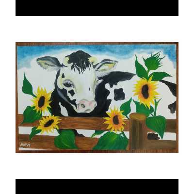 تابلو نقاشی مدل نماد گاو سال جدید