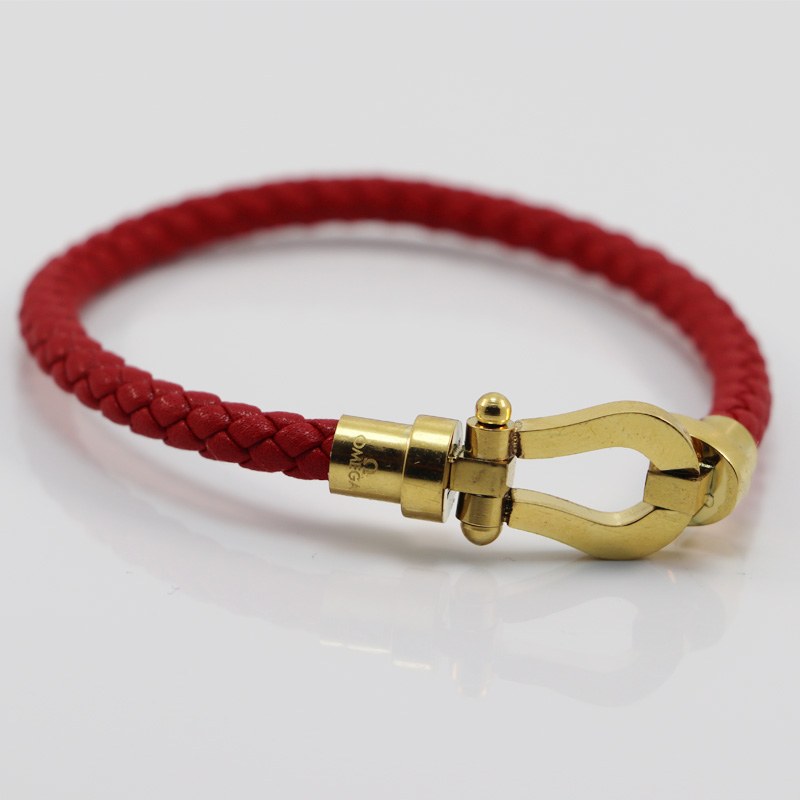 دستبند مگنتی بافت امگا مدل 100289 (قرمز)