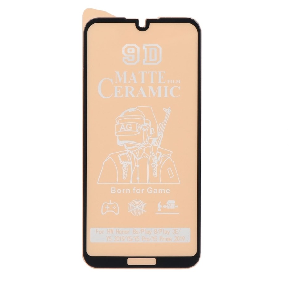 محافظ صفحه نمایش سرامیکی مات مشکی مناسب گوشی honor 8s و y5 2019 و y5 prime 2019