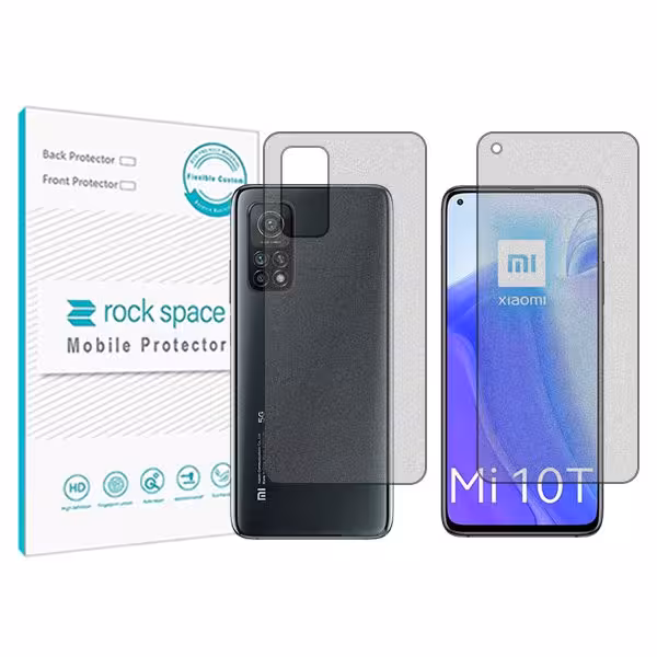 گلس صفحه نمایش و پشت گوشی شیائومی Mi 10T 5G مدل نانو هیدروژل مات برند راک اسپیس کد SS