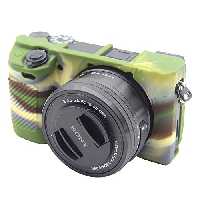 کاور سیلیکونی سونی 6300/Silicon cover of Sony camera Alpha 6400 رنگ سبز ارتشی