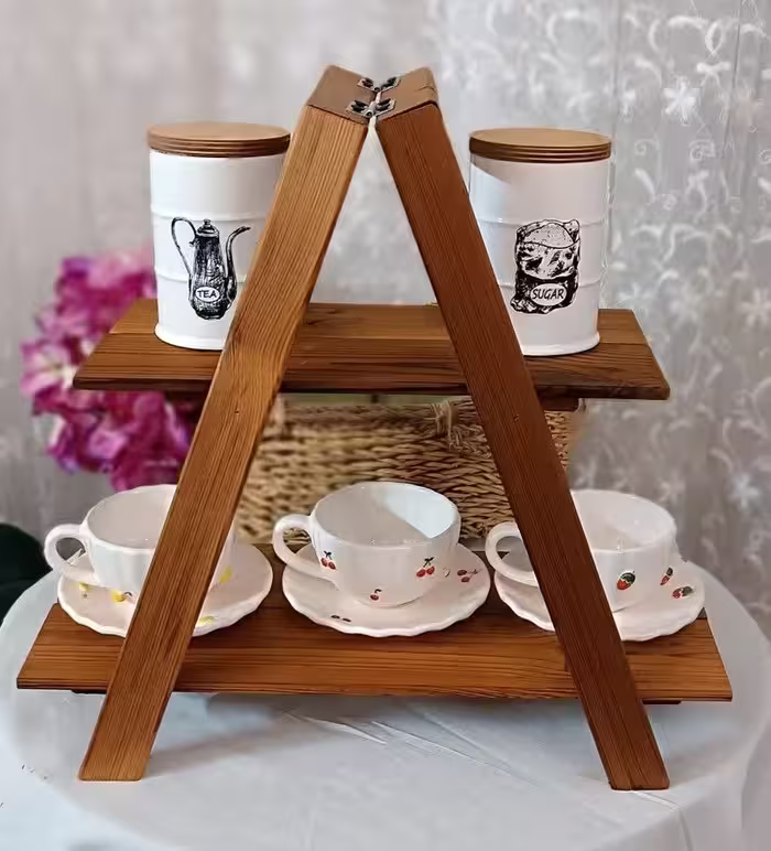 استند مثلثی تاشو از جنس چوب ترمو کیفیت عالی