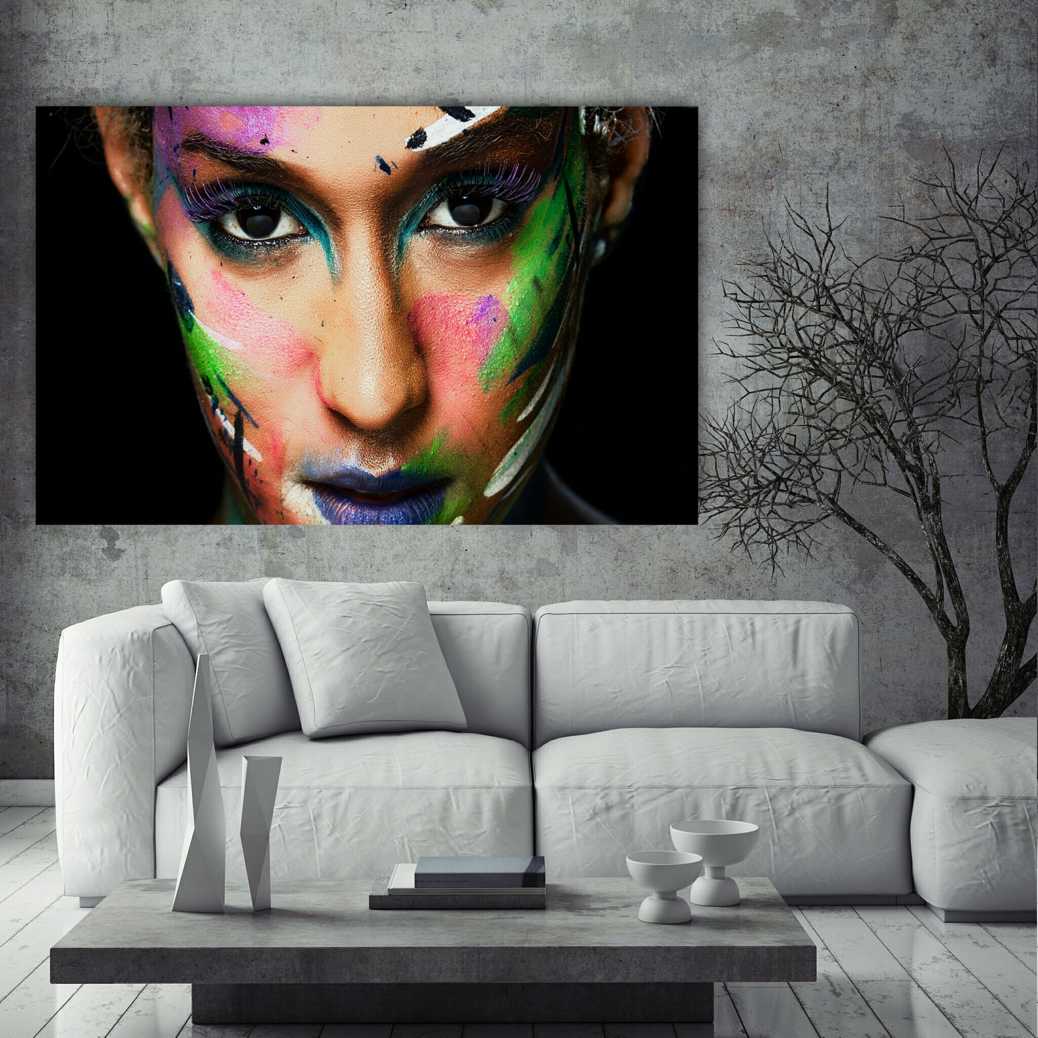 تابلو بوم مدل چهره طرح دختر کد AR102