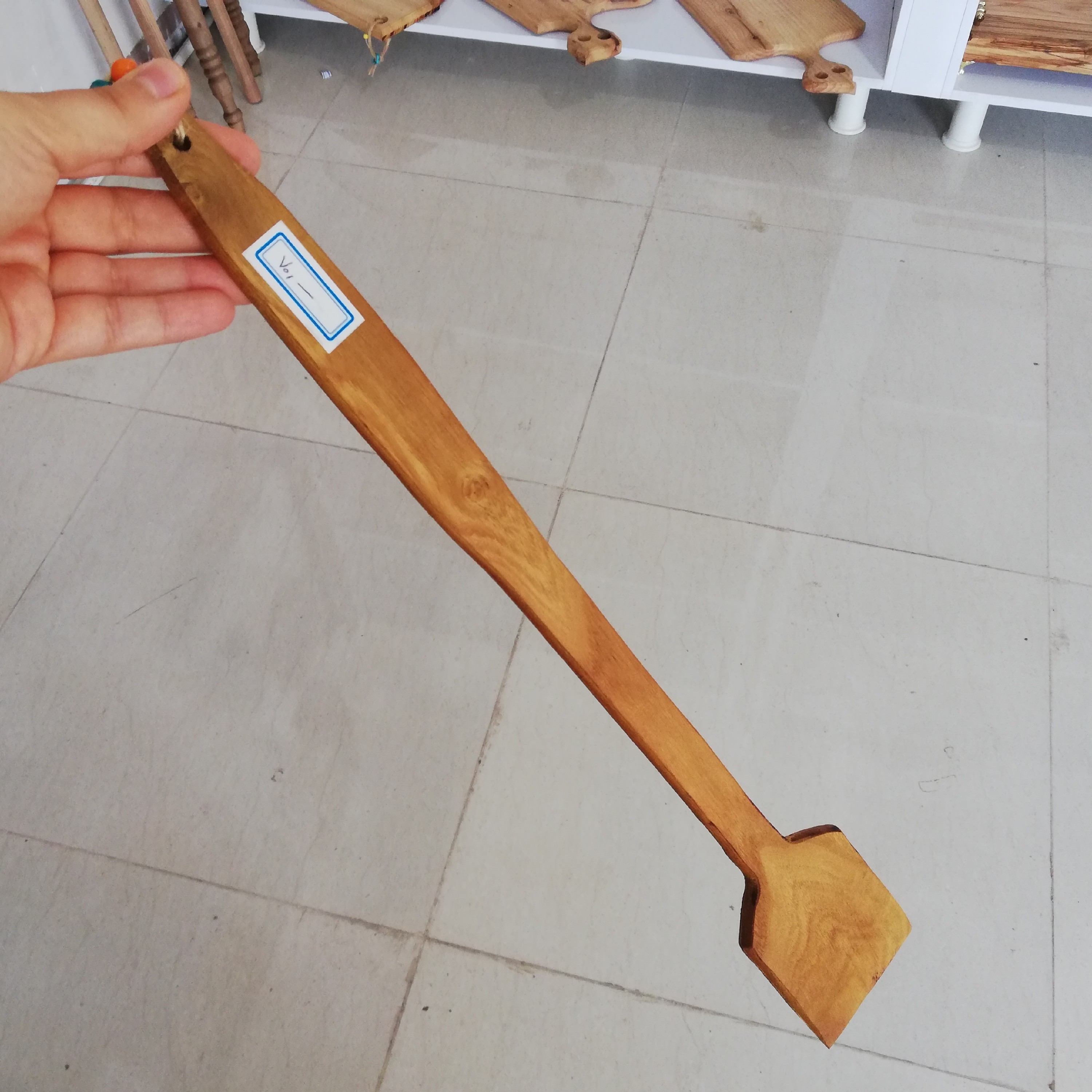کفگیر دسته بلند چوبی