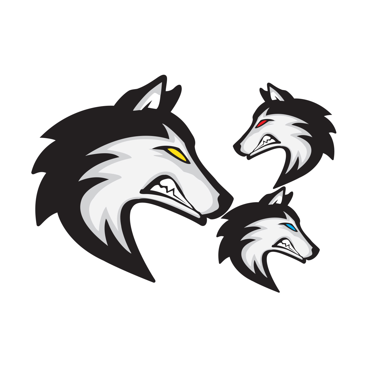 استیکر لپ تاپ طرح گرگ ها کد ۰۳ مجموعه ۳ عددی