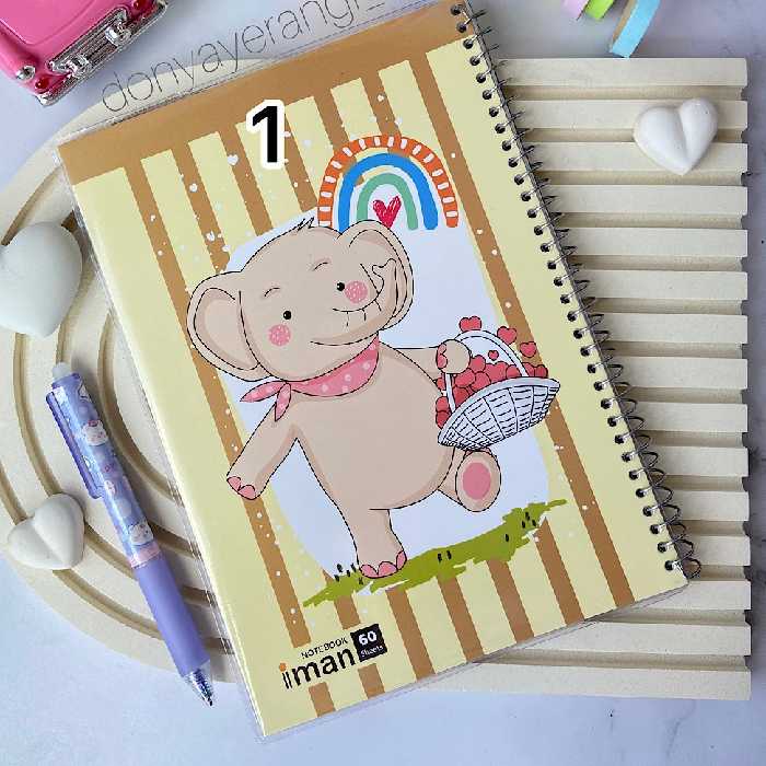 دفتر 40 برگ مجلد ایمان. طرح فانتزی لوکس