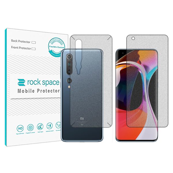 گلس صفحه نمایش و پشت گوشی شیائومی Mi 10 5G مدل نانو هیدروژل مات برند راک اسپیس کد SS