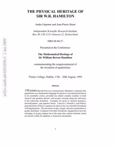 خرید و دانلود نسخه کامل کتاب The physical heritage of Sir W.R. Hamilton