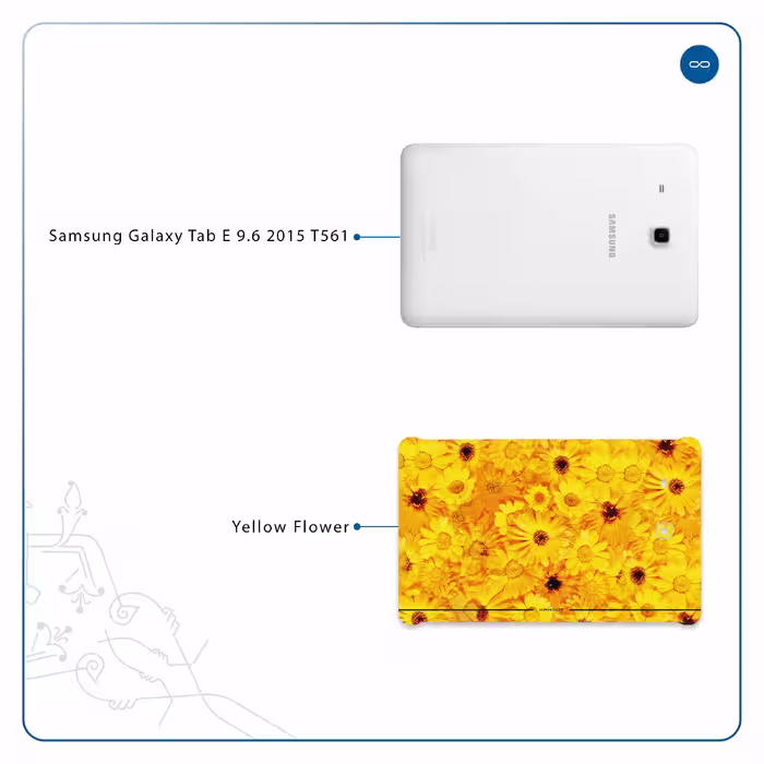 برچسب پوششی ماهوت مدل Yellow-Flower مناسب برای تبلت سامسونگ Galaxy Tab E 9.6 2015 T561