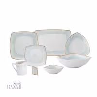 سرویس 105 پارچه چینی پردیس طرح ترنم فیروزه ای 12 نفره