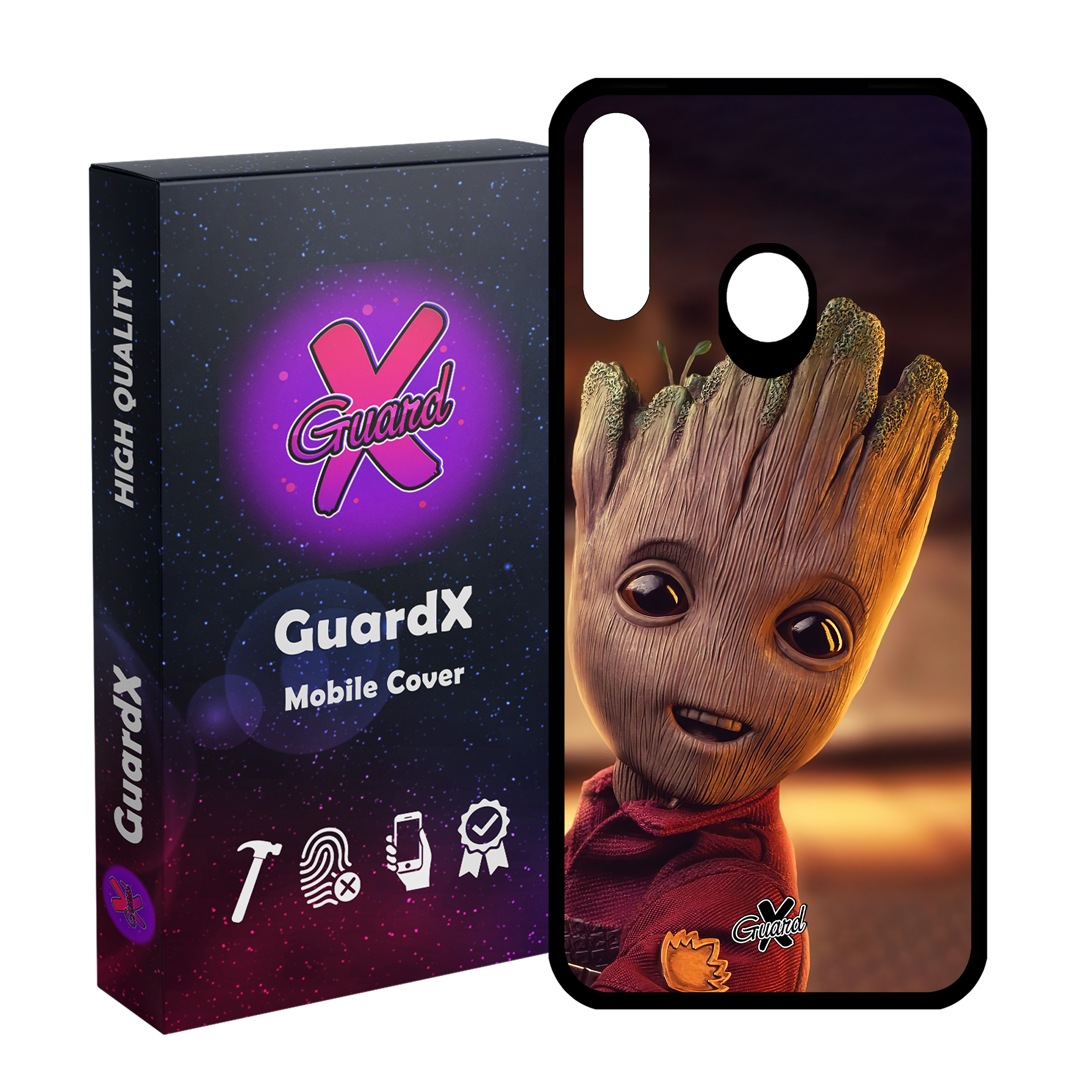 کاور گارد ایکس طرح Groot مدل Glass10479 مناسب برای گوشی موبایل سامسونگ Galaxy A20s