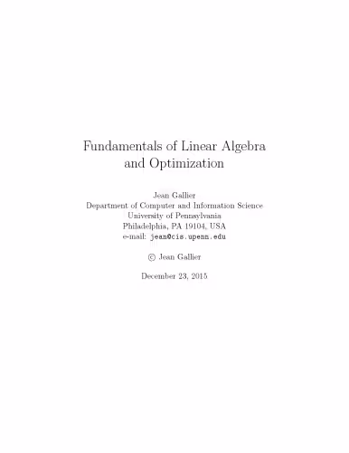 خرید و دانلود نسخه کامل کتاب Fundamentals of Linear Algebra and Optimization [Lecture notes]