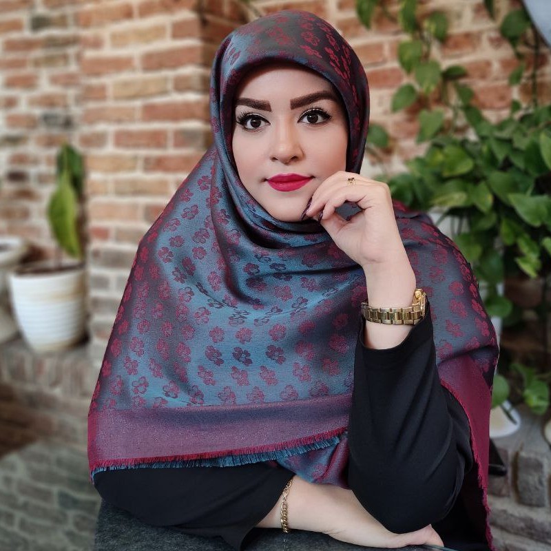روسری نخ ابریشم لمه دار