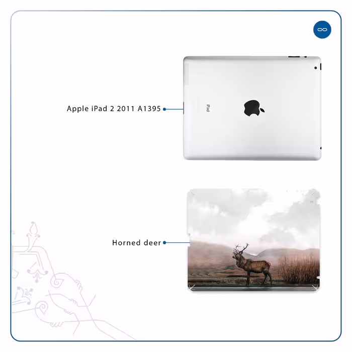 برچسب پوششی ماهوت مدل Horned Deer مناسب برای تبلت اپل iPad 2 2011 A1395