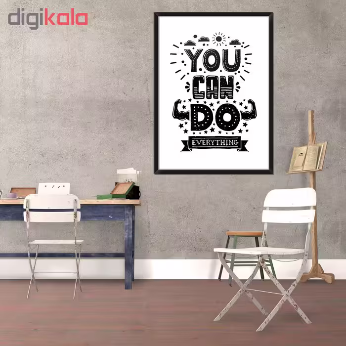 تابلو فنچ آرت طرح You Can Do کد QT102 F-BW