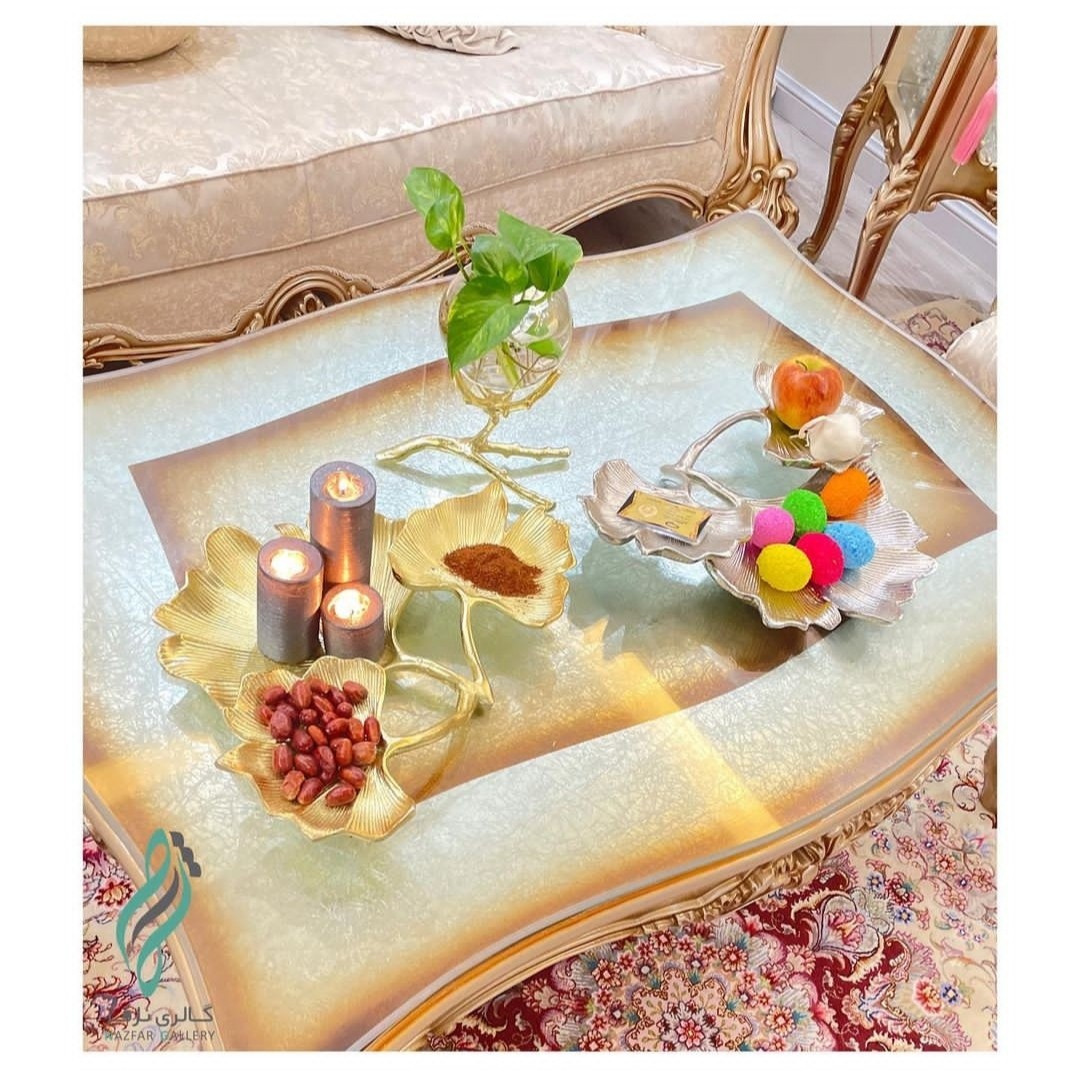 ظرف برگ مرداب سه شاخه از جنس آلومینیوم با آبکاری نیکل 