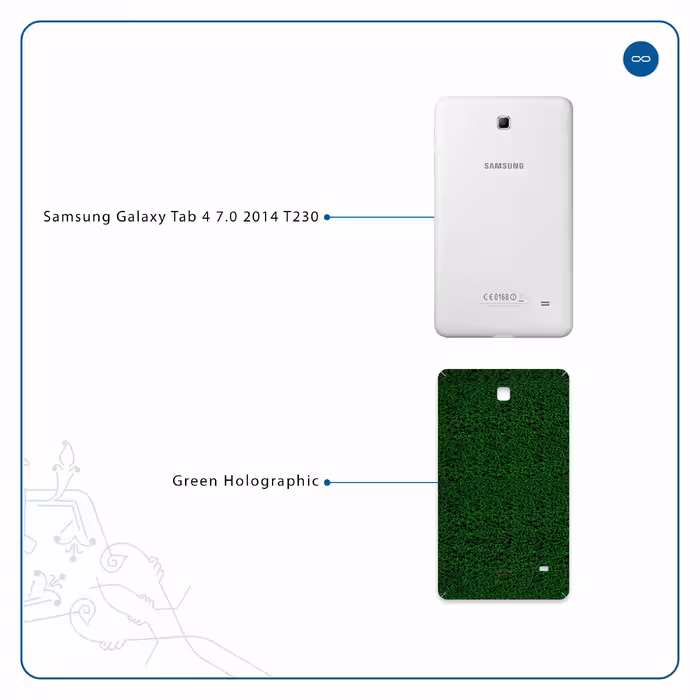 برچسب پوششی ماهوت مدل Green-Holographic مناسب برای تبلت سامسونگ Galaxy Tab 4 7.0 2014 T230