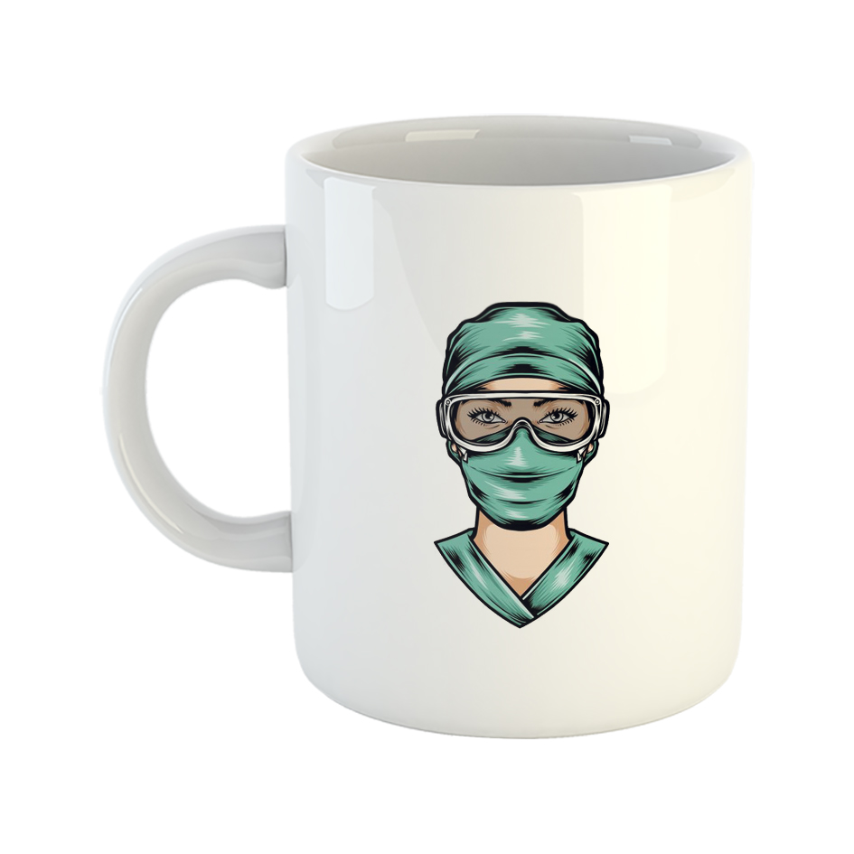 ماگ طرح کادر درمان مدل پزشک و پرستار M28