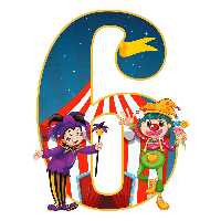 استند رومیزی مدل تولد عدد 6 طرح سیرک کد 946