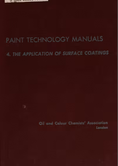 خرید و دانلود نسخه کامل کتاب Paint Technology Manuals: The application of surface coatings · Volume 4 - Pdf