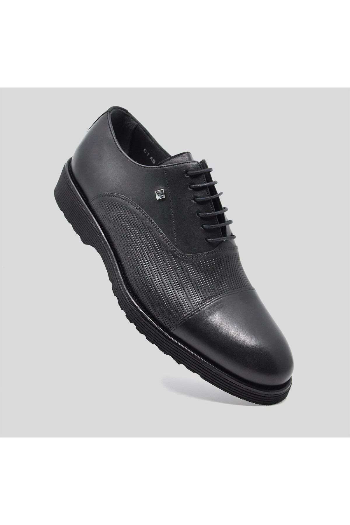 کفش های کژوال مشکی مردانه اصلی چرمی روزانه 2710 46 Fosco