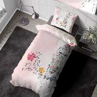 لحاف روتختی طرح دختر مدل فشن رنگ صورتی آبرنگی SM-30001