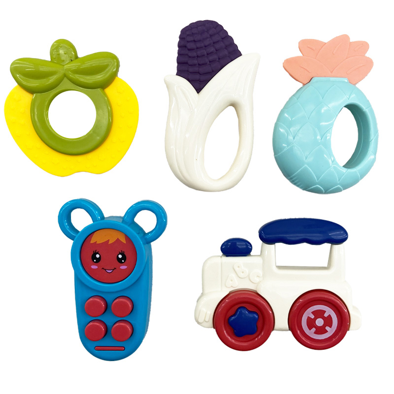 پک جغجغه و دندانگیر 5 عددی Puzzle Baby Rattle