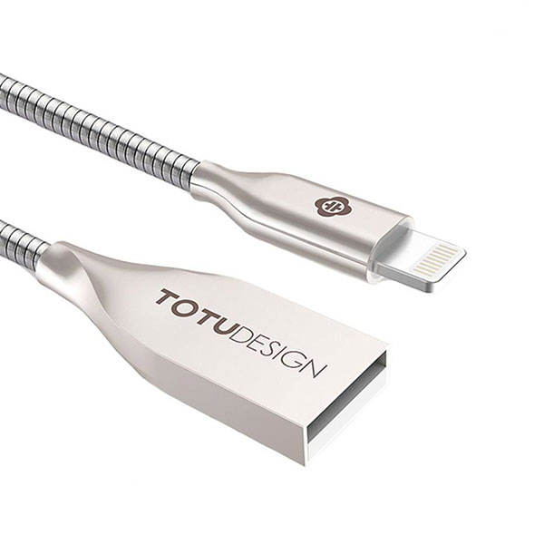 کابل تبدیل USB به Lightning توتو مدل Zinc Alloy به طول 1 متر - فروشگاه اینترنتی طیف سنتر