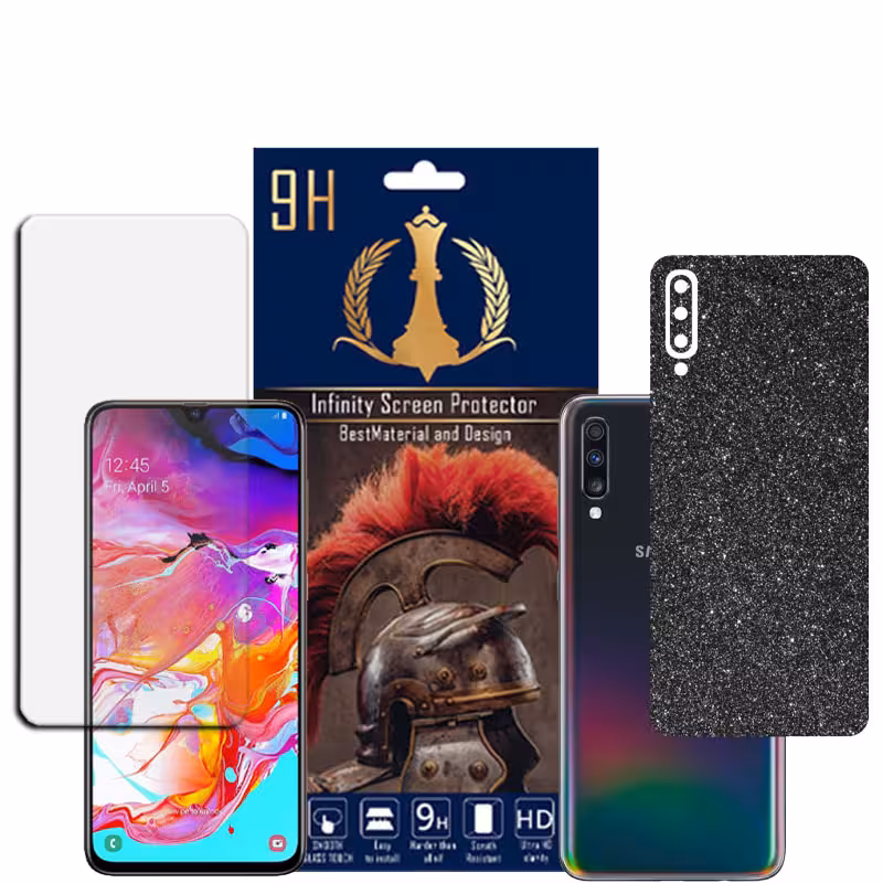 برچسب پوششی اینفینیتی مدل PRO MAX مناسب برای گوشی موبایل سامسونگ GALAXY A70 / A70S به همراه محافظ صفحه نمایش