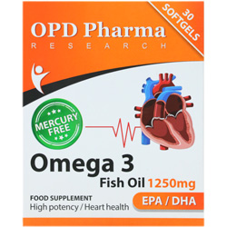 سافت ژل روغن ماهی 1250 میلی گرم او پی دی فارما