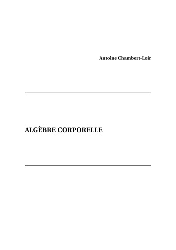 خرید و دانلود نسخه کامل کتاب Algèbre corporelle