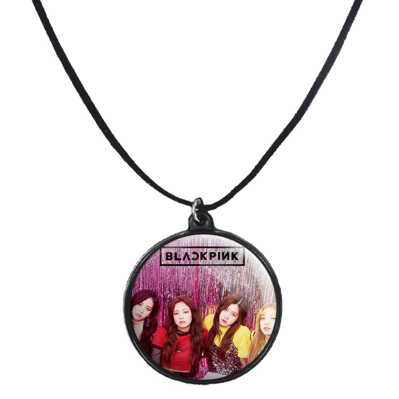 گردنبند پرمانه طرح بلک پینک کد pmb.17926 مدل دو طرفه