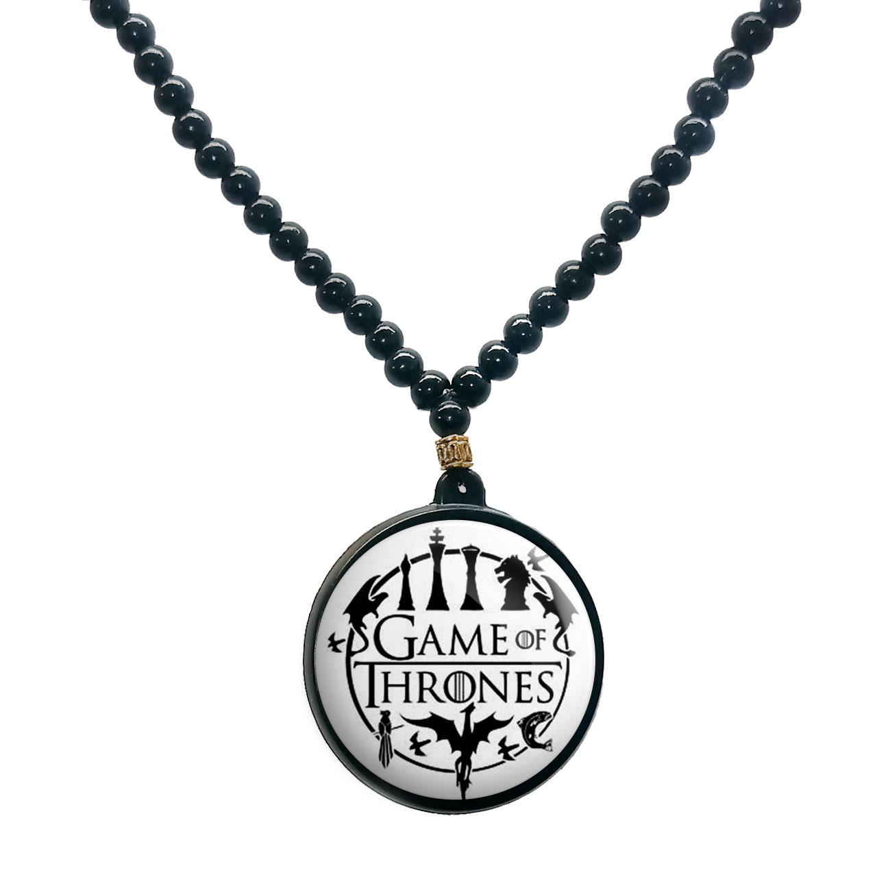 گردنبند پرمانه طرح بازی تاج و تخت کد pmd.2377 مدل دو طرفه