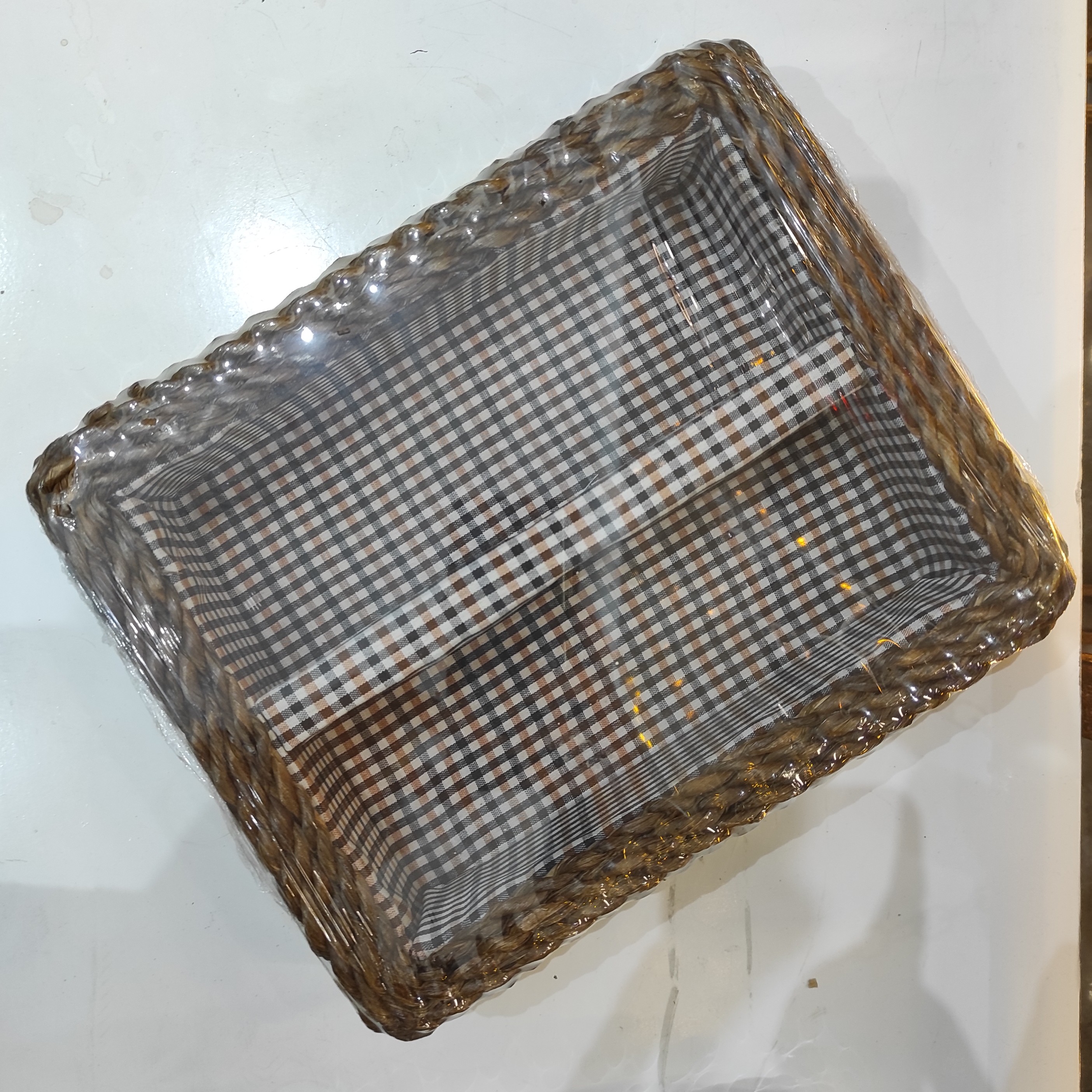 سبد حصیری دو خانه چاقو و چنگال