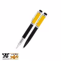 قلم ست خودکار و روان نویس زرد مشکی EUROPEN مدل LAST