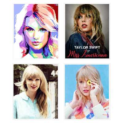  آویز تزیینی طرح تیلور سوییفت مدل T2 مجموعه 4 عددی