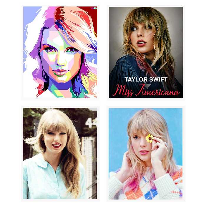  آویز تزیینی طرح تیلور سوییفت مدل T2 مجموعه 4 عددی