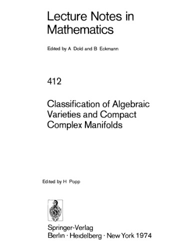 خرید و دانلود نسخه کامل کتاب Classification of Algebraic Varieties and Compact Complex Manifolds