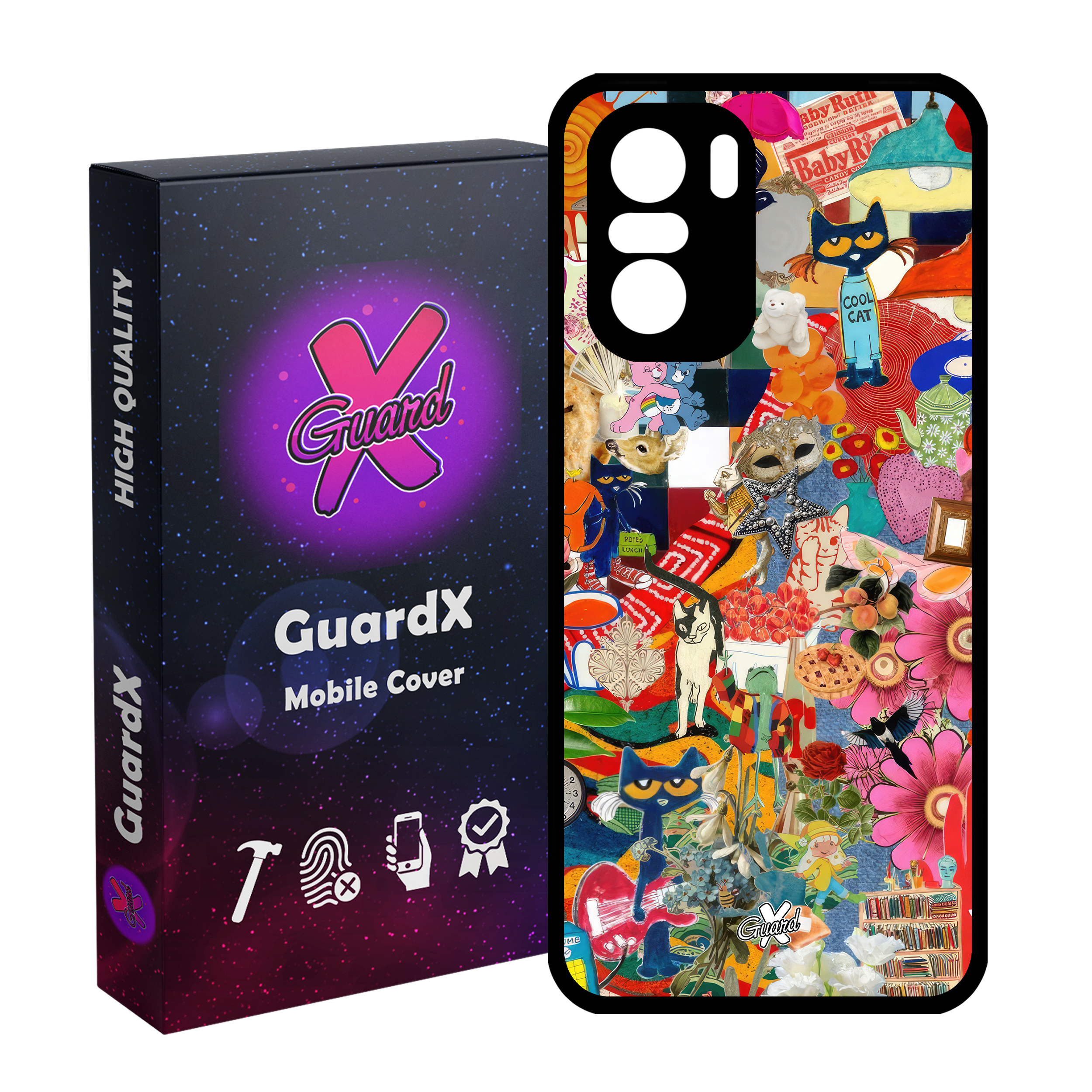 کاور گارد ایکس طرح کلاژ مدل Glass10576 مناسب برای گوشی موبایل شیائومی Poco F3/MI 11X/MI 11X Pro/Redmi K40/K40 Pro