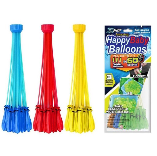 بادکنک آبی مدل happy baby balloons مجموعه 111 عددی