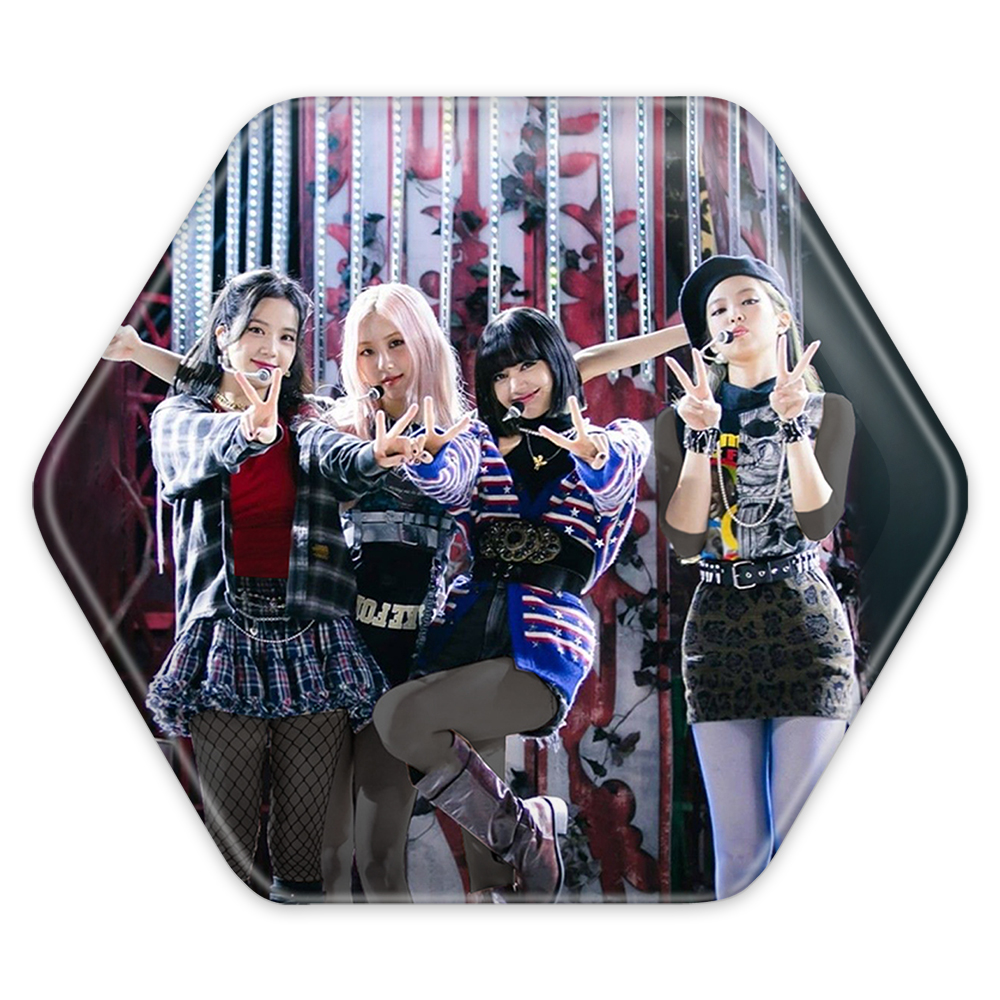 پیکسل خندالو طرح بلک پینک مدل شش ضلعی کد 3679